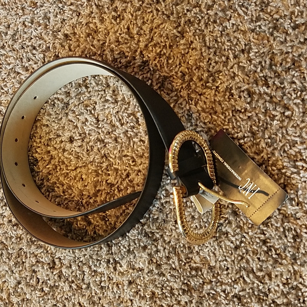 INC Textured Buckle Belt Medium NWT